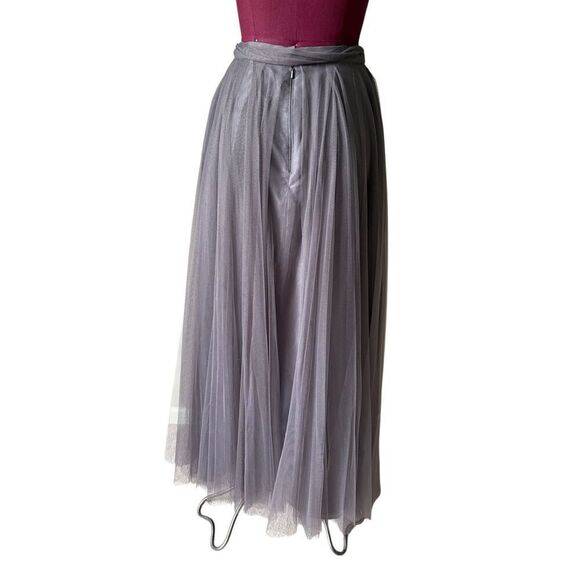 Watters & Watters Ballet Gray Pewter Tulle Long Maxi Skirt size 8 - Picture 2 of 9